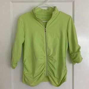 Calvin Klein Scrunched Lime Green Zip Up Sweatshirt